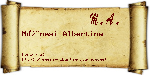 Ménesi Albertina névjegykártya